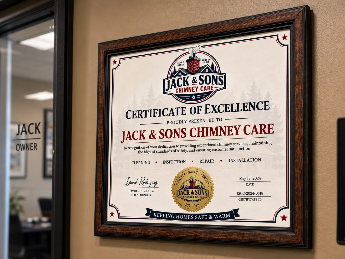 Certificate of excellence
